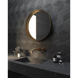 Project Mirrors Iron Circle Slim 60 Στρογγυλός Καθρέπτης Μπάνιου Led Μεταλλικός Χρυσός