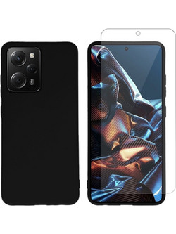 Vivid Set Silicone Matte Θήκη & Tempered Glass Black (Xiaomi Redmi Note 12 Pro 5G / Poco X5 Pro)