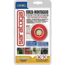 Saratoga αυτοκόλλητη ταινία διπλής όψης διάφανη 19mmx1.5m