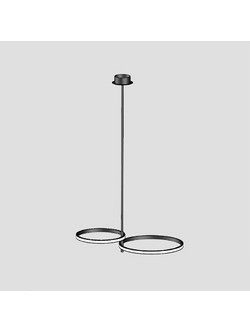 Eurolamp Κρεμαστό Φωτιστικό Οροφής Δίφωτο LED με Θερμό Λευκό Φως Μαύρο 144-10029