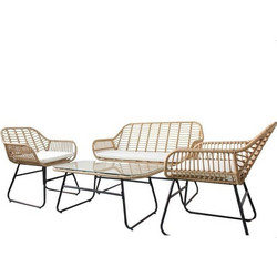 Artekko Σετ Σαλόνι Κήπου Rattan 4τμχ Μπεζ 248-5001