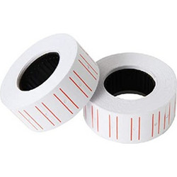 Ετικέτες Motex 22x12mm Ασπρες Με Κόκκινη Ρίγα 1000 Τεμάχια