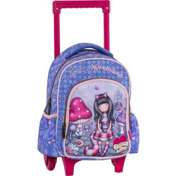 Santoro Gorjuss Cheshire Cat Σχολική Τσάντα Τρόλεϊ Νηπιαγωγείου Μωβ Ροζ 237242