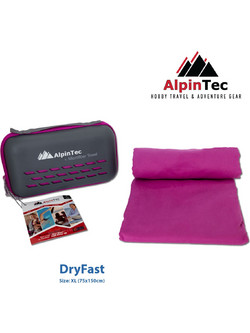 AlpinPro AlpinTec Πετσέτα Θαλάσσης Microfiber Μωβ 90x180cm