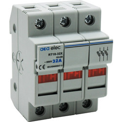 Ασφαλειοαποζεύκτης Ηλεκτρολογικού Πίνακα Τριπολικός 6-32A για Φυσίγγια 10.3x38mm
