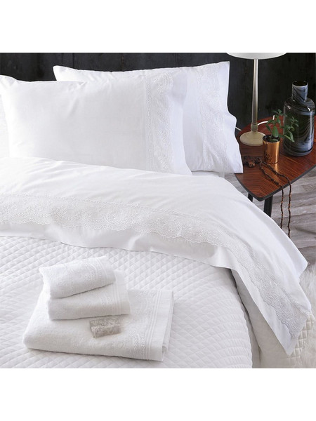 Νυφικά Σεντόνια Υπέρδιπλα 230x260 Λευκά Shiraz 201-104-1254 Rythmos