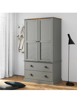 vidaXL Δίφυλλη Ντουλάπα Ρούχων Vigo Γκρι 90x55x176cm 353165