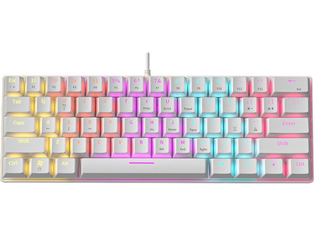 Armaggeddon MKA-1C Neo White Μηχανικό Gaming Πληκτρολόγιο 60% με Custom Brown Διακόπτες RGB