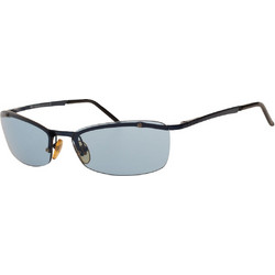 Vogue 3331/S 476S/72 Ανδρικά Γυαλιά Ηλίου Ορθογώνια Κοκάλινα Μεταλλικά Μαύρα με Μπλε Φακό