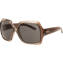 Miu Miu MU 03IS 7ZW1A1 Γυναικεία Γυαλιά Ηλίου Oversized Κοκάλινα Καφέ με Καφέ Polarized Φακό