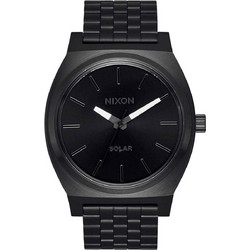 Nixon Time Teller Ανδρικό Ρολόι Solar με Μαύρο Μεταλλικό Μπρασελέ A1369-756-00
