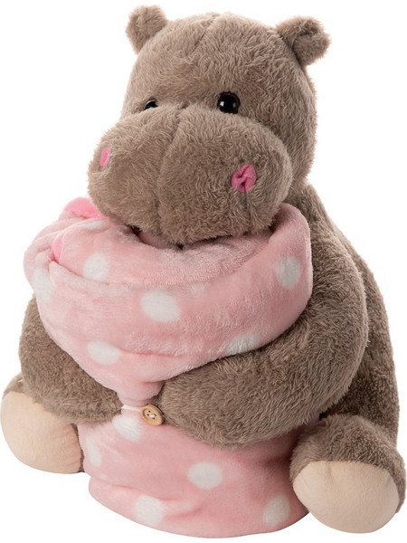 Silk Fashion Hippo Κουβέρτα Αγκαλιάς Βελουτέ με Λούτρινο 80x120 Ροζ