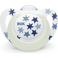 Nuk Star Night Ανατομική Ορθοδοντική Πιπίλα Σιλικόνης Νυκτός 6-18m Μπλε
