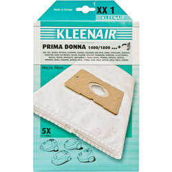 Kleenair Prima Donna XX-1 Σακούλες Σκούπας 5τμχ Συμβατές με Σκούπα AEG / Bomann / Clatronic / Dirt Devil / Delonghi / Hoover / Karcher / Nilfisk / Princess / Samsung / Severin / Tristar / Ufesa / Zanussi