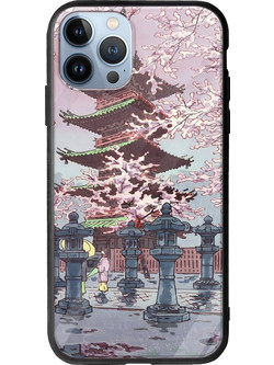 Θήκη Ukiyo-e - Cherry Blossom iPhone 12 Pro Groove TPU (Tempered Glass και TPU)