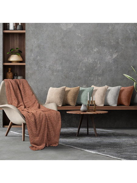 Beauty Home Ριχτάρι Τετραθέσιου Καναπέ 180x350 Lamb Art 8570 Ροζ