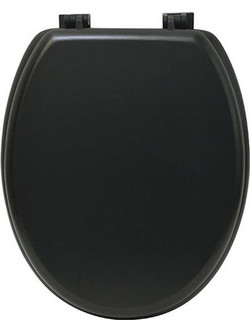 AriaTrade Καπάκι Λεκάνης Οβάλ Ξύλινο Μαύρο 46x37.5cm AT0000771