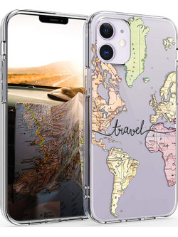 KWmobile Θήκη Σιλικόνης Apple iPhone 12 mini - Travel / Black / Multicolor / Transparent (53038.02)