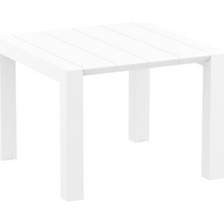 Siesta Vegas Τετράγωνο Τραπέζι Κήπου Rattan Λευκό 100x100cm 20.0571