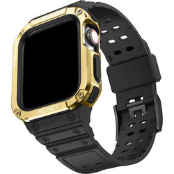 Λουράκι Θήκη για Smartwacth τύπου Apple Πλαστικό PU 8862BKGL 38/40/41mm Μαύρο/Χρυσό