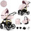 Kunert Mata Καρότσι Μωρού 3 σε 1 Pink Golden Frame