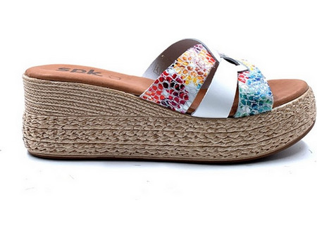 Spk Γυναικεία Mules 7018 Λευκό (Bianco Flores)
