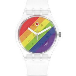 Swatch Γυναικείο Ρολόι με Λευκό Καουτσούκ Λουράκι SO29K701