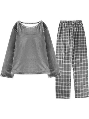 Πυτζάμα Ανδρική Καρό Grey Medium