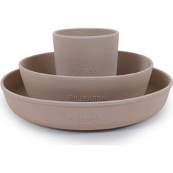 Filibabba Βρεφικό Σετ Φαγητού Σιλικόνης Warm Grey 3τμχ