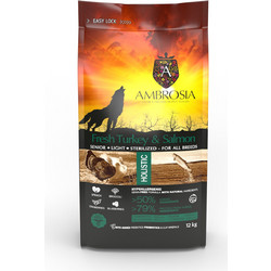 Ambrosia Holistic Hypoallergenic Senior Light & Sterilised Grain Free with Fresh Turkey & Salmon 12kg