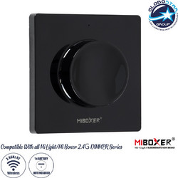 GloboStar 71444 K1 Mi-BOXER Ασύρματο Επιτοίχιο Dimmer RF 2.4Ghz Με Τάση 3V DC Για Μονόχρωμα Mi-BOXER Controller Σε Χρώμα Μαύρο