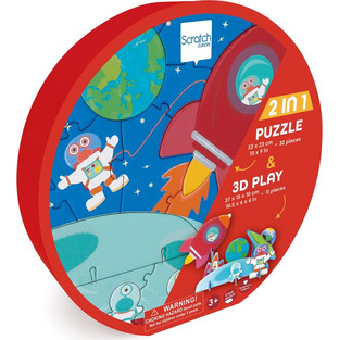Παιδικό Puzzle Scratch Europe 3D Διάστημα 2 in 1 11 + 32 Κομμάτια
