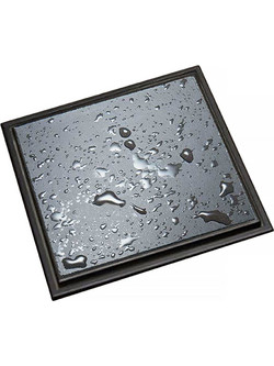 Σχάρα Ντους μαύρη Ανοξείδωτη Δαπέδου 15x15cm για Eπικάλυψη με Πλακάκι 93515Ν