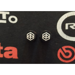 Βαλβίδες Αέρα Αλουμινίου Μαύρο Χρώμα με Logo Piaggio για όλα τα μοντέλα καινούργια