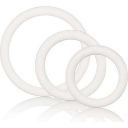 CalExotics Rubber Ring Σετ Ελαστικά Δαχτυλίδια Πέους & Όρχεων Σιλικόνης Λευκά 3τμχ
