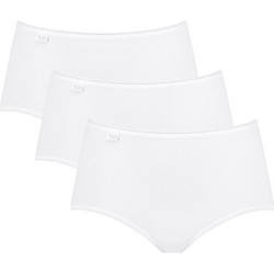 Sloggi Βαμβακερά Ψηλόμεσα Γυναικεία Slip Λευκά 3Pack 10167191-0003