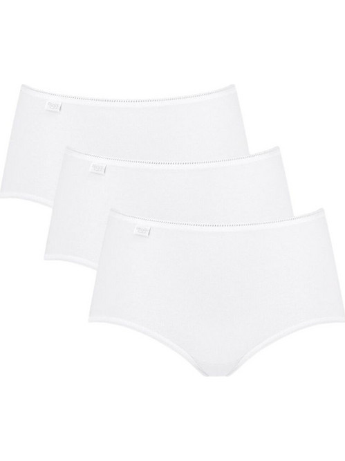 Sloggi Βαμβακερά Ψηλόμεσα Γυναικεία Slip Λευκά 3Pack 10167191-0003