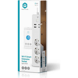 NEDIS WIFIP312FWT WiFi Smart πολύπριζο 3 θέσεων και 4 θυρών USB