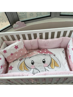 Dizain Baby Sweet Dreams Σετ Κούνιας 60x120cm Pink 8τμχ