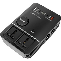 Inverter Αυτοκινήτου 200W για Μετατροπή 12V - 24V DC σε 220V AC με 4xUSB Olesson 1661 Μαύρο
