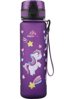 AlpinPro AlpinTec Kids Unicorn Παιδικό Μπουκάλι Πλαστικό BPA Free Μωβ 500ml