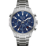 Bulova Marine Star Ανδρικό Ρολόι Χρονογράφος με Ασημί Μεταλλικό Μπρασελέ 96B256