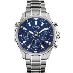 Bulova Marine Star Ανδρικό Ρολόι Χρονογράφος με Ασημί Μεταλλικό Μπρασελέ 96B256