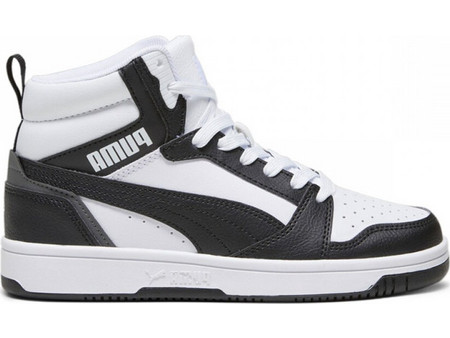 Puma Rebound V6 MID Παιδικά Sneakers Μποτάκια Μαύρα Λευκά 393831-01