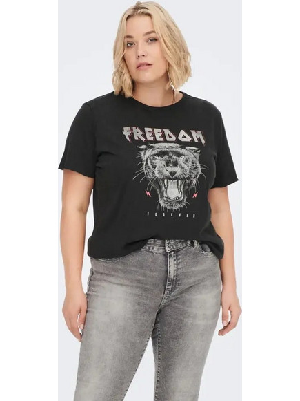 Only - Γυναικείο T-shirt Miko με Στάμπα 15270245 Μαύρο