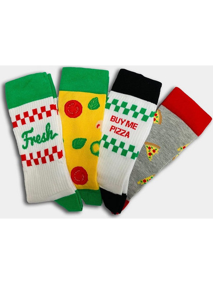 ΚΑΛΤΣΕΣ UNISEX BOXT SOCKS 4 ΔΙΑΦΟΡΕΤΙΚΑ ΣΧΕΔΙΑ 39-44 PIZZA SOCKS 95.01.006
