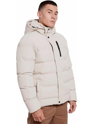 Funky Buddha Ανδρικό Μπουφάν Χειμωνιάτικο Puffer Λευκό FBM008-036-01