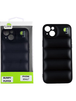 Lime Successories Lime Θηκη Iphone 15 6.1'' Bumpy Puffer Tpu Full Camera Protection BLACK