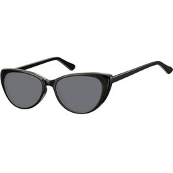 Sunoptic CP138 Black Γυναικεία Γυαλιά Ηλίου Cat Eye Κοκάλινα Μαύρα με Μαύρο Φακό