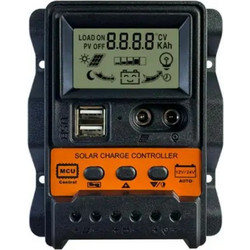 Ρυθμιστής Φόρτισης PWM 12V 24V 30A Dual USB 5V